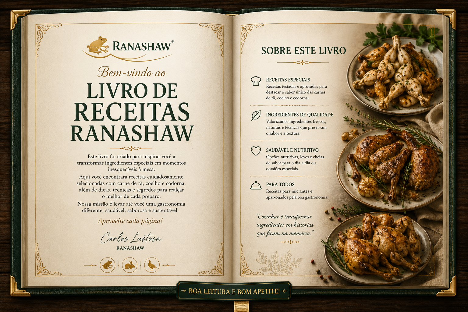 Abertura do Livro de Receitas Ranashaw