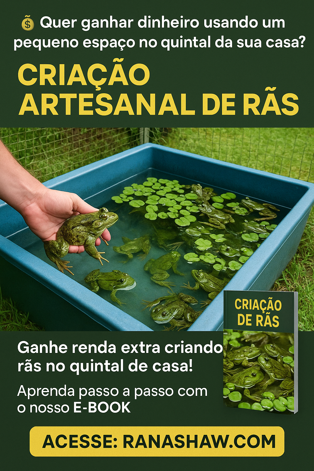 Ganhe dinheiro criando rãs no quintal de casa