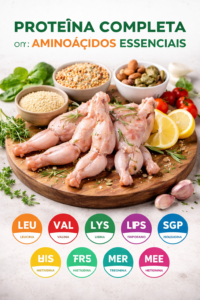 Proteína completa na carne de rã