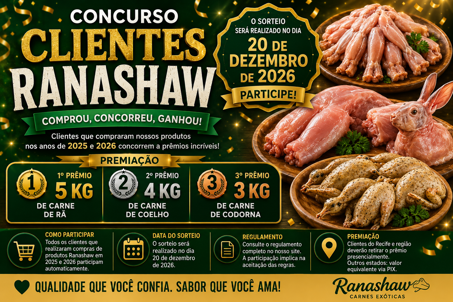Concurso Carne de Rã Coelho e Codorna Concurso Carne de Rã Coelho e Codorna