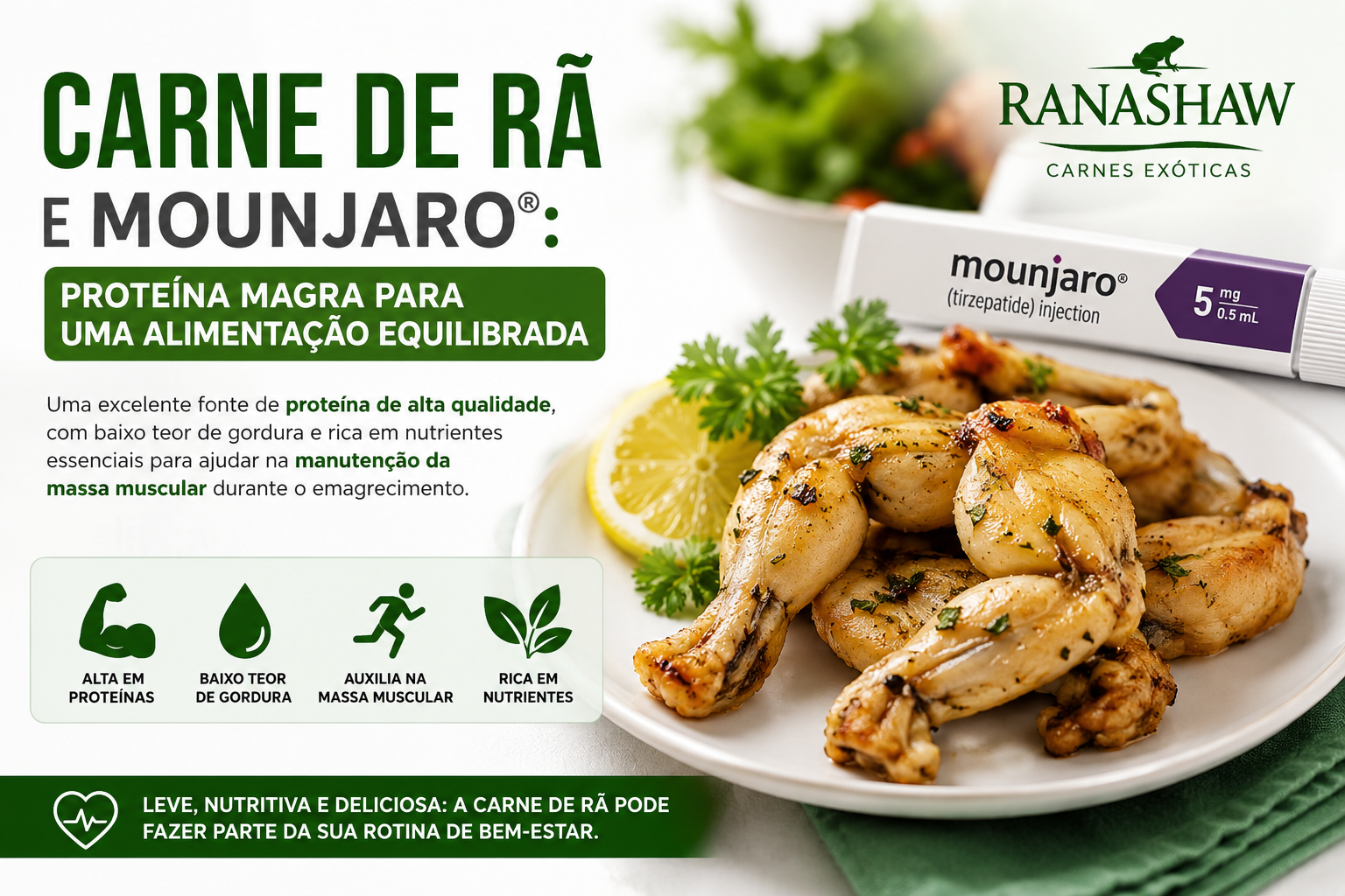 Carne de Rã e Mounjaro: Proteína Magra para Emagrecer